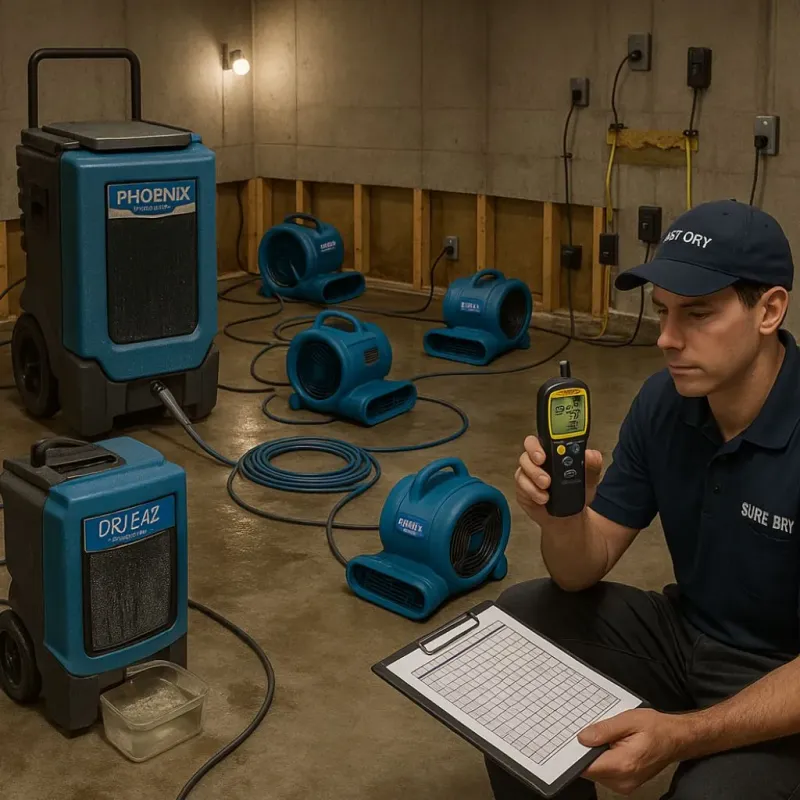 Structural Drying and Dehumidification process in Roaring Spring, PA